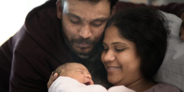 Stock images for Monash Women's Website. Please contact family for use in other projects.Mother: Divya RamasamyChild: Athiyan BoopathiPictured with father.Copyright Monash Health. Not for use without prior written permission.